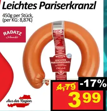 Wurstico Leichtes Pariserkranzl Angebot