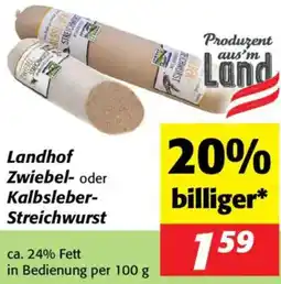 Nah&Frisch Landhof Zwiebel oder Kalbsleber Streichwurst Angebot