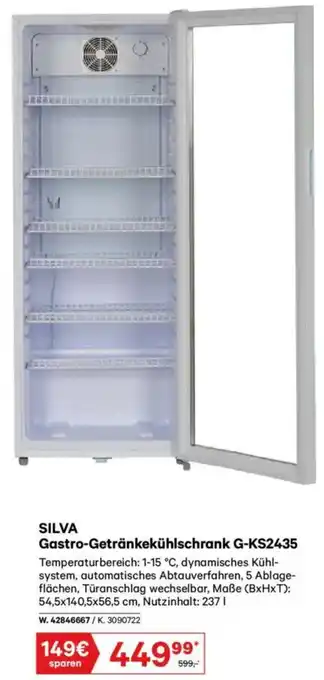 Lagerhaus Silva gastro getränkekühlschrank g ks2435 Angebot