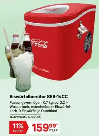 Lagerhaus Coca-Cola Eiswürfelbereiter SEB 14CC Angebot
