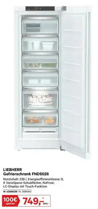 Lagerhaus Liebherr Gefrierschrank FND5026 Angebot