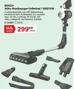 Lagerhaus Bosch akku staubsauger unlimited 7 bss711w Angebot
