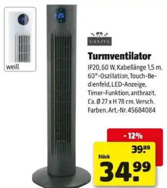 Hagebau Casaya Turmventilator Angebot