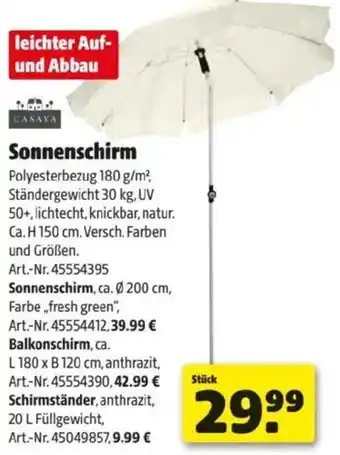 Hagebau Casaya Sonnenschirm Angebot