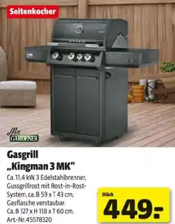 Hagebau Mr. Gardener Gasgrill Kingman 3 MK Angebot