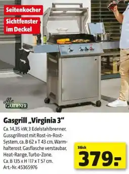 Hagebau Mr. Gardener Gasgrill Virginia 3 Angebot
