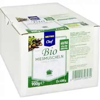 Metro BIO Miesmuscheln mit Schale, Preisangabe ohne MwSt. (Preis inkl. MwSt. 13,19 €), METRO Angebot