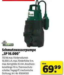 Hagebau Mr. Gardener Schmutzwasserpumpe Angebot