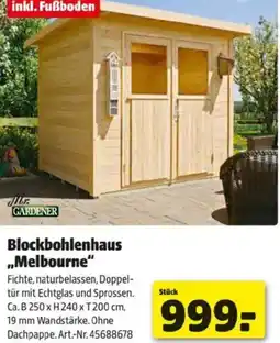 Hagebau Mr. Gardener Blockbohlenhaus Melbourne Angebot