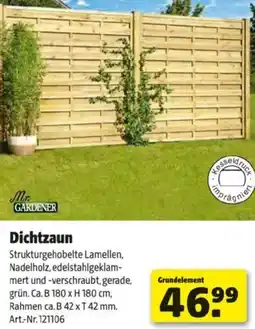 Hagebau Mr. Gardener Dichtzaun Angebot