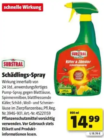 Hagebau Substral Schädlings Spray Angebot