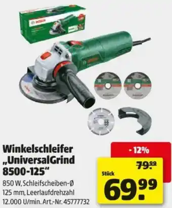 Hagebau Bosch Winkelschleifer UniversalGrind 8500125 Angebot