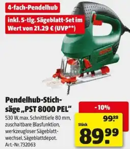 Hagebau Bosch Pendelhub Stich sägePST 8000 PEL Angebot