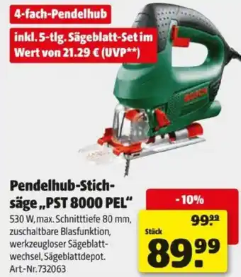 Hagebau Bosch Pendelhub Stich sägePST 8000 PEL Angebot