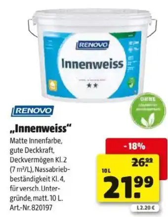 Hagebau Renovo Innenweiss Angebot