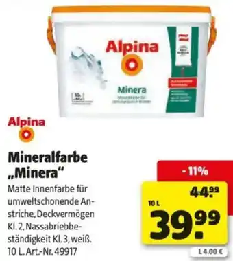 Hagebau Alpina Mineralfarbe Minera Angebot