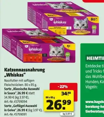 Hagebau Whiskas Katzennassnahrung Angebot