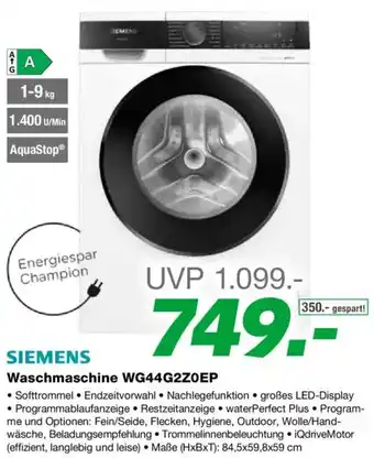 EP Siemens waschmaschine wg44g2z0ep Angebot