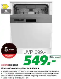 EP Elektrabregenz Einbau Geschirrspüler Angebot