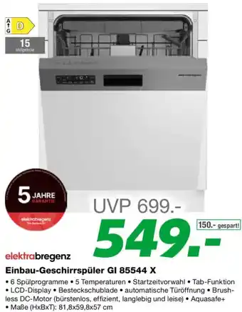 EP Elektrabregenz Einbau Geschirrspüler Angebot