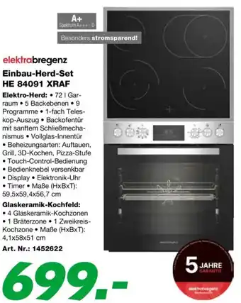 EP Elektrabregenz Einbau Herd Set HE 84091 XRAF Angebot