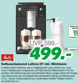 EP Melitta Kaffeevollautomat Latticia OT inkl Milchlanze Angebot
