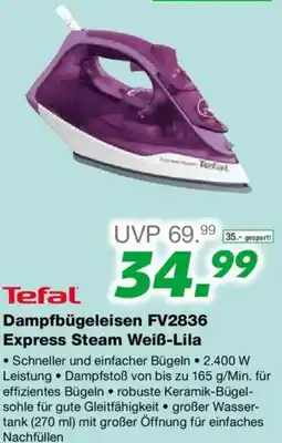 EP Tefal Dampfbügeleisen FV2836 Express Steam Weiß Lila Angebot