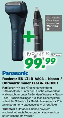 EP Panasonic Rasierer ES LT4B A803 Nasen Ohrhaartrimmer ER-GN33 H301 Angebot