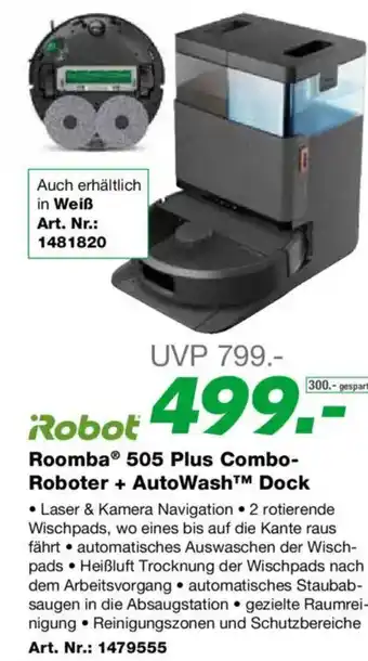 EP Robot Roomba 505 Plus Combo-Roboter AutoWash Dock Angebot