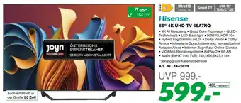 EP Hisense 65 4K UHD TV 65A7NQ Angebot