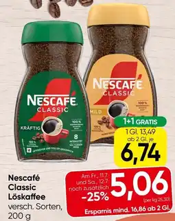 Spar Nescafe classic löskaffee Angebot