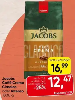Spar Jacobs Caffé Crema Classico oder Intenso Angebot