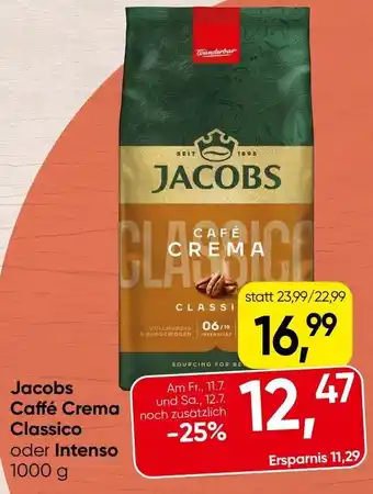 Spar Jacobs Caffé Crema Classico oder Intenso Angebot