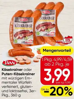 Spar Käsekrainer oder Puten Käsekrainer Angebot