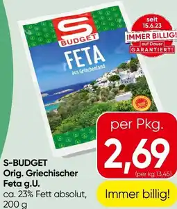 Spar S-budget orig griechischer feta g u Angebot