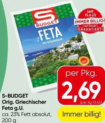 Spar S-budget orig griechischer feta g u Angebot