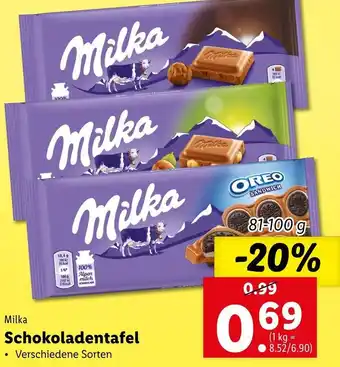 Lidl Milka Schokoladentafel Angebot