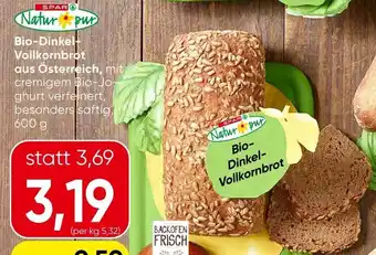 Spar Bio- Dinkel- Vollkornbrot aus Österreich mit Angebot