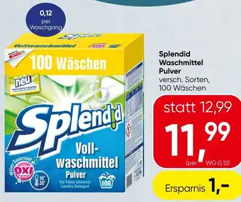Spar Splendid Waschmittel Pulver Angebot