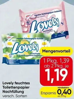 Spar Lovely feuchtes Toilettenpapier Nachfüllung Angebot