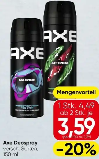 Spar Axe Deospray Angebot