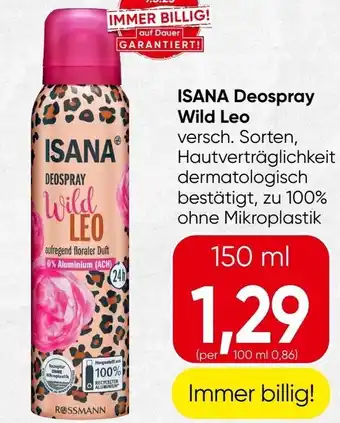 Spar Isana Deospray Wild Leo Angebot