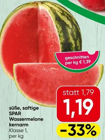 Spar süße saftige SPAR Wassermelone kernarm Angebot