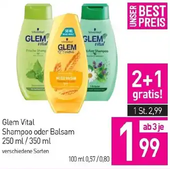 Sutterlüty Glem Vital Shampoo oder Balsam Angebot