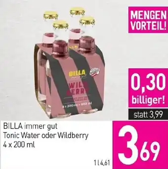 Sutterlüty BILLA immer gut Tonic Water oder Wildberry Angebot
