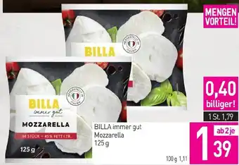 Sutterlüty BILLA immer gut Mozzarella Angebot
