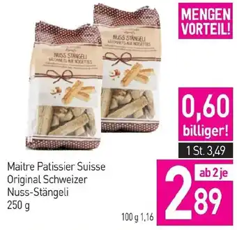 Sutterlüty Maitre Patissier Suisse Original Schweizer Nuss-Stängeli Angebot