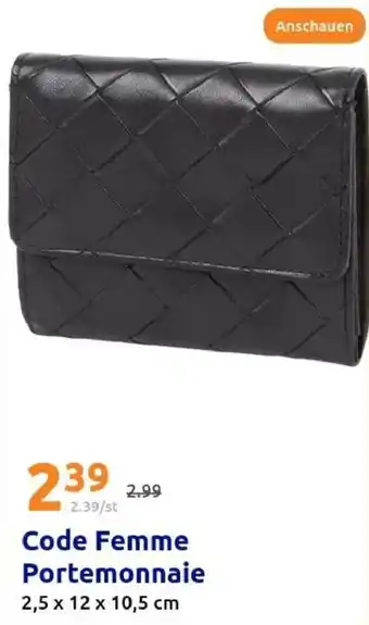 Action Code Femme Portemonnaie Angebot