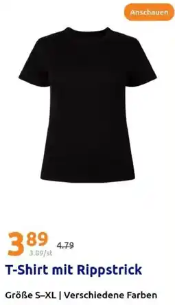 Action T-Shirt mit Rippstrick Angebot