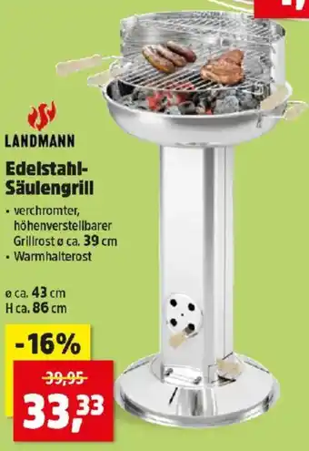 Thomas Philipps LANDMANN Edelstahl- Säulengrill Angebot